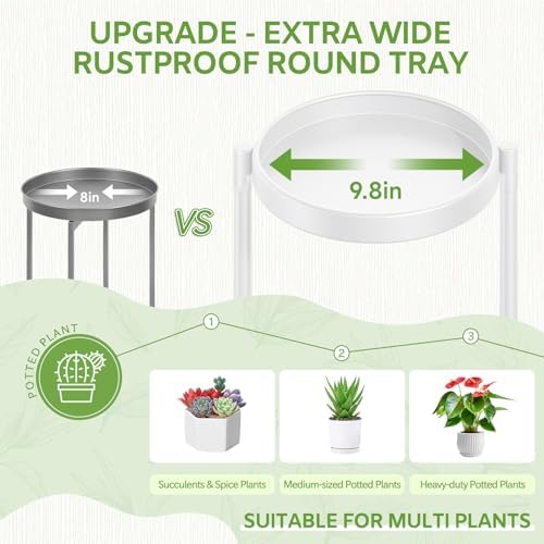 iDavosic.ly 6 Tier Large Plant Stand Indoor Outdoor, 10 In Wide Tray, White - Image 3