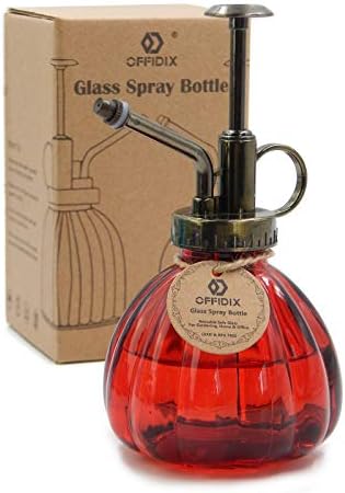 OFFIDIX Plant Mister Glass Spray Bottle for Indoor Small Plants 6.7oz Red by Offidix