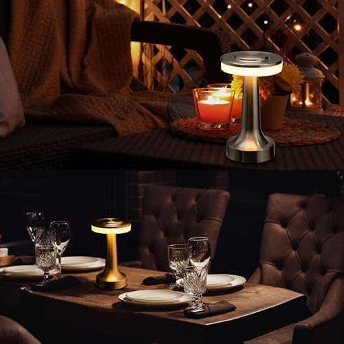 O'Bright Dome Cordless Rechargeable LED Mushroom Table Lamp, Gold - Image 5