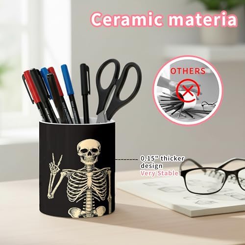 Ceramic Pen Holder Desk Accessories Brush Holder Pencil Holder Organizer - Image 3