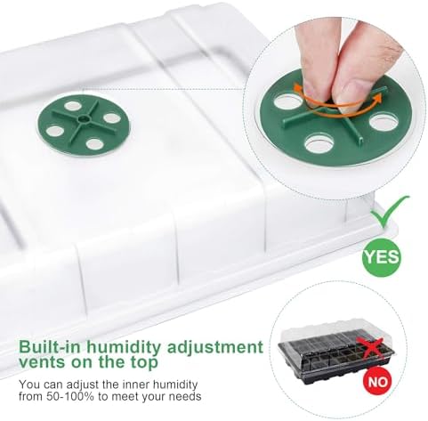 MIXC 10Pack Seed Starter Tray, 400Cell Mini Propagator Greenhouse Grow Kit - Image 4
