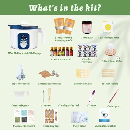 Complete Candle Making Kit for Adults with Digital Wax Melting Pot - Image 2