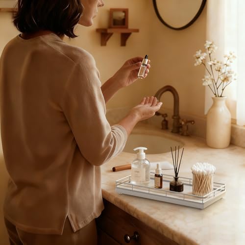 Bathroom Vanity Tray for Countertop, 12" x 6" Oak Wood Toilet Tank Tray - Image 6