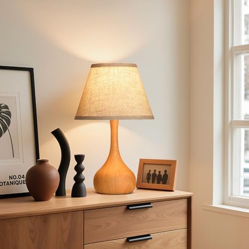 Touch Table Lamp for Bedroom Set of 2, 3-Way Dimmable Bedside Lamp for Nightstand, 17” Rustic Metal Desk Lamp with Linen Shade for Living Room, Kids Reading, Dorm, Home Office Decor, Bulb Included - Image 4