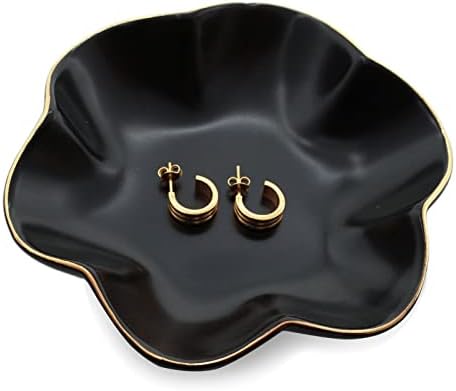 HANKOR Jewelry Dish Tray, Ceramic, 4.7 inch, Black by HANKOR