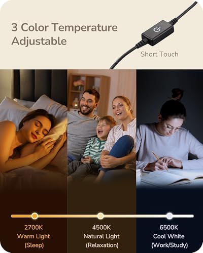 EDISHINE LED Table Lamp, Modern Desk Lamps for Living Room, Silver - Image 3