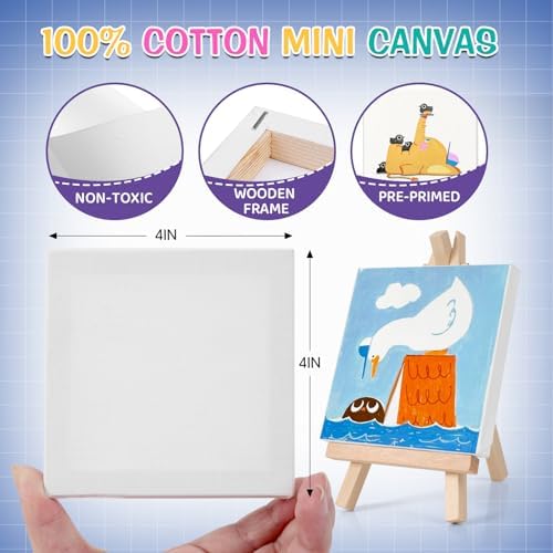 ESRICH 10 Set Canvas Painting Kit, Mini Acrylic Paint Set - Image 4