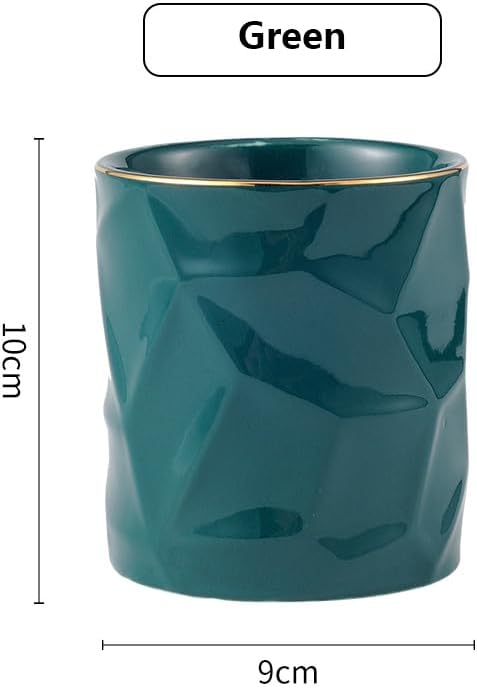 Gold pencil cup Sturdy metal frame with white ceramic pen holder For desks and kitchen appliance holders - Image 3