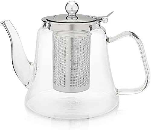 Teabloom Siena Borosilicate Glass Teapot – Stain-Free, Heatproof Tea Maker With Removable Loose Tea Infuser – 40 oz (4-5 Cups) - Image 2
