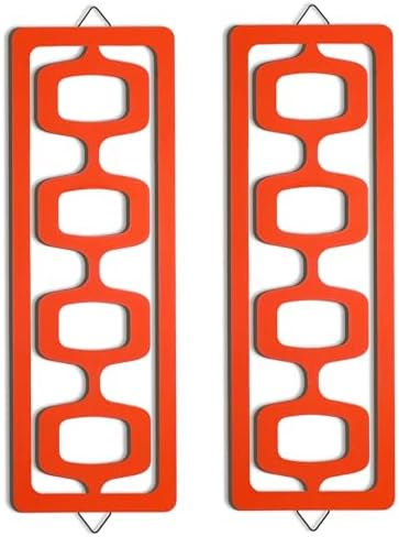 CroBlissful 2pcs Mid Century Modern Wall Art Geometric Wall Decor, Orange by CroBlissful