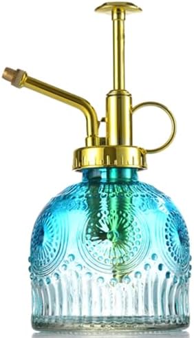 Glass Plant Mister Spray Bottle, 230ML Vintage Plant Spritzer, Succulent Watering Bottle Glass with Top Pump, Small Plants Sprayer Watering Can for Indoor Outdoor House(Blue and White) by VKSG