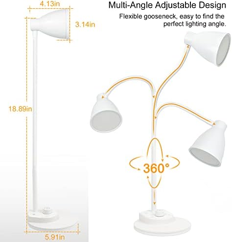 BOHON LED Desk Lamp with USB Charging Port, 3 Color Modes Dimmable, White - Image 5