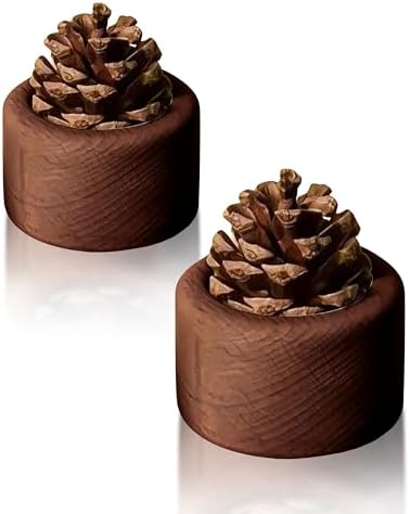 Pinecone Passive Diffuser - 2 Pack Natural Materials Essential Oil Diffusers Set, Needed for Small Spaces, Aromatherapy for Desk, Office, Home, Bedroom or Car Decor by Unknown