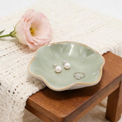 Ceramic Trinket Dish, Jewelry Dish Tray, 4 Inch Green - Image 4