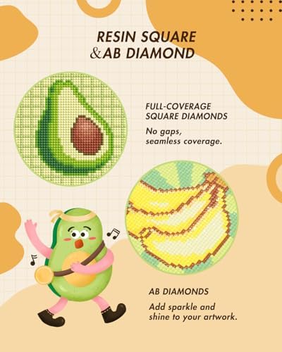 forever young Minigem Fruit Diamond Art Kits, 5x7 Inch Postcard-Style - Image 3