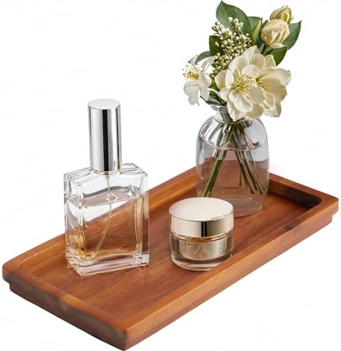 Demigo Bathroom Vanity Tray, Natural Acacia Organizer Tray, 11.8 x 5.9 in by Demigo