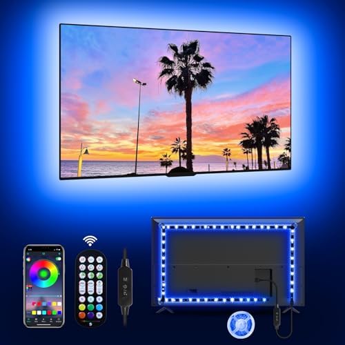 MATICOD LED Lights for TV Led Backlight, 16.4ft RGB Led Strip Lights for TV Lights Behind, USB Led Light Strip for 55-70in TV, Bluetooth APP Control Music Sync Ambient Lighting for Gaming Room by MATICOD
