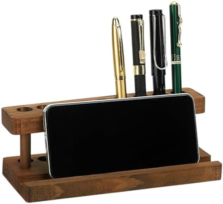 PH PandaHall Wooden Pen Display Stand Wood Pencil Holder for Desk, Brown by PHPandaHall