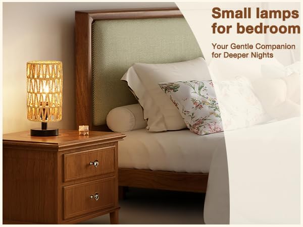 Fenmzee Table Lamps (Rattan Rope Shade - Black Base, 9" Inline Control) - Image 6