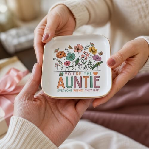 Aunt Gifts from Niece & Nephew, Ceramic Wildflowers Jewelry Dish - Image 7