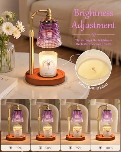 Hong-in Candle Warmer Lamp with Timer, Birthday Gifts for Women, Purple - Image 2