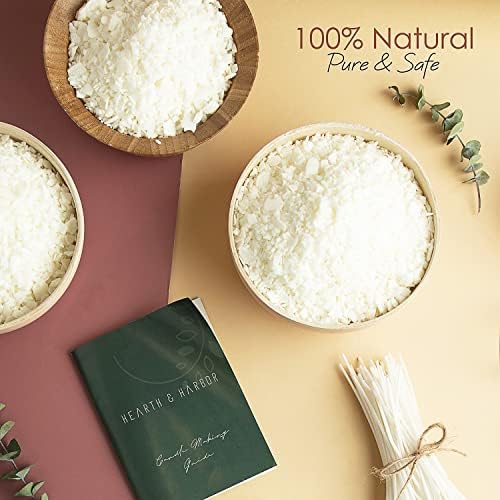 Hearth & Harbor Natural Soy Wax and DIY Candle Making Supplies - 10 Lbs Soy Candle Wax Flakes, 24 Candle Wax Dye Blocks, 100 Cotton Wicks, and 2 Metal Centering Device, Multicolored - Image 3