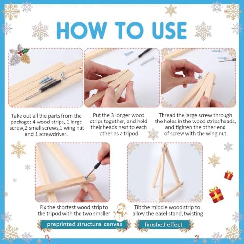 YooNotee 6 Pack Christmas Paint by Numbers Kit for Adult - Image 4