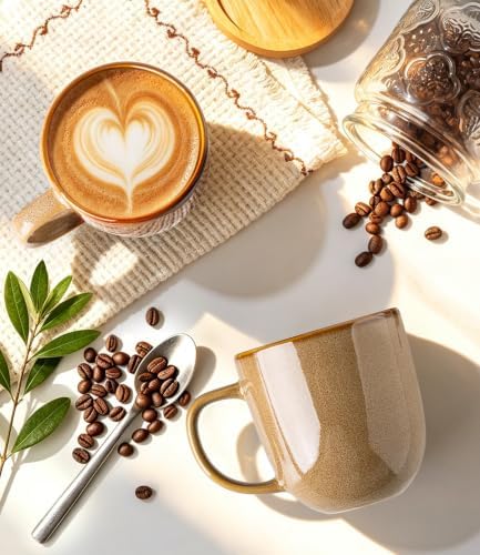 LERATIO Ceramic Coffee Mugs Set of 6,12oz Handmade Coffee Mugs Set - Image 3