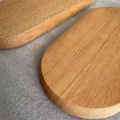 Mini Serving Tray for Jewellery Key Coin Set of 2, Oval Wood Natural Dessert Cup Tray, Small Wooden Cheese Plate, Tableware Decorative Tray - Image 5