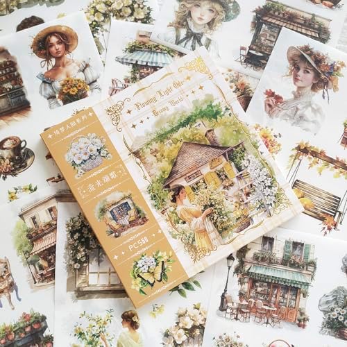 Washi Sticker for Scrapbooking,Retro Garden Sticker Book for Journaling - Image 2