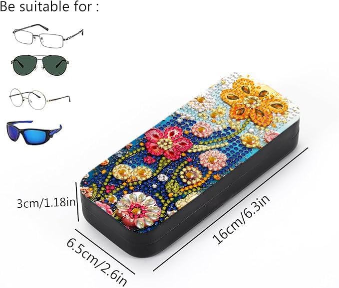 Leatrice 5d Diamond Art Kits for Adults Small Diamond Painting Kit Gem Art Paint by Diamonds Dots Eyeglasses Case DIY for Beginner Women