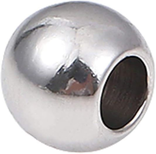 Stainless Steel Spacer Beads 5x4mm Round Loose Charm Caps Beads for DIY Jewelry Making 100pcs with 2.5mm Hole
