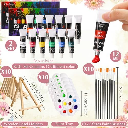 Ctosree 72 Pcs Butterfly Paint and Sip Kit for Adults 8'' x 10'' Pre Drawn Canvas for Painting DIY Pre Printed Canvas for Party Favor Acrylic Painting Kit Wood Easel Brushes Date Night Bulk - Image 4