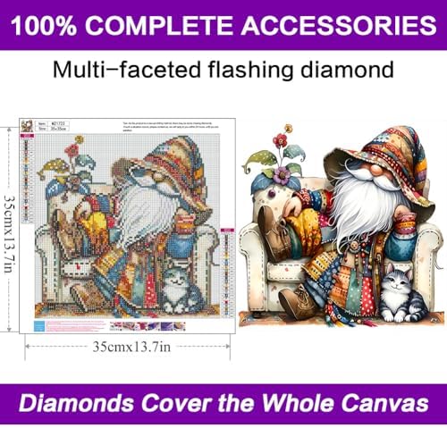 Diamond Art Kits for Adults, Gnome Diamond Art Painting Kits for Adults - Image 4