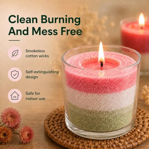 Blingfun 5 Color DIY Sand Wax Candle Making Kit – Refillable Pearled Wax with Candle Wicks, Scented Candle Supplies for Halloween, Christmas, Wedding, Home Decor (Sand Candle Craft Kit) - Image 6