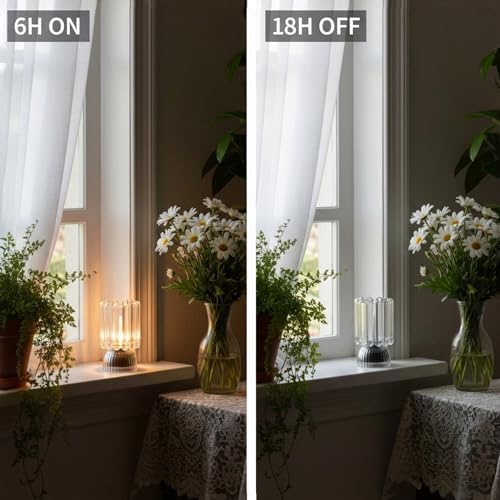 Battery Operated Lamp with Auto-Off Timer, Cordless Table Night Light for Bedroom & Entryway, Portable LED Lamp for Home, Outdoor, Camping No Battery Included (‎Wine Glass Design-White) - Image 3