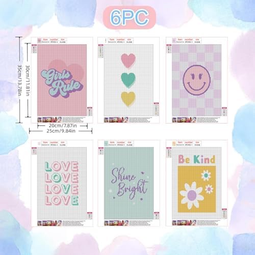 6pack Preppy Diamond Art Kits for Adult Diamond Painting Kit for Beginner - Image 5
