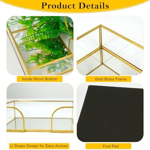 Sticky Note Holder Glass Post It Note Dispenser, 4 x 6 Inch Gold Sticky Note Dispenser, Stylish Post It Holder for Desk Home Office Decor - Image 6
