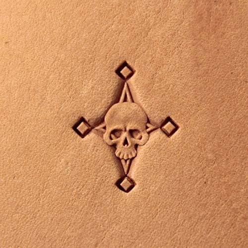DandS ltd Skull Leather Stamp Tool, Professional Steel Craft Tool for Leatherworking, Embossing, Carving & Stamping Leather Projects, Belts Wallets & DIY Projects Compatible with Mallet #399