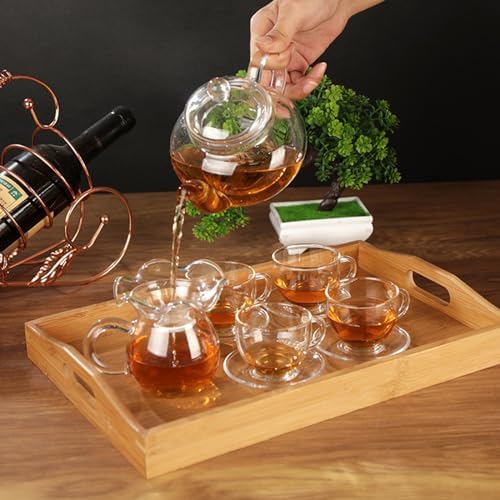 Glass Teapot Stovetop Safe-Clear Teapot with Removable Infuser-Loose Leaf and Blooming Tea Maker (20.3oz) - Image 6