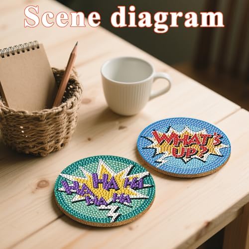 DOTSOPS 6 Pack Small Diamond Art Coasters Kits with Holder for Adults 4 in - Image 6