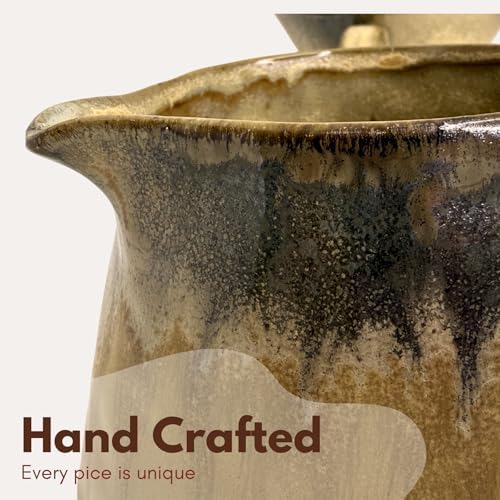 Artistic Handcrafted Ceramic Pour Over Coffee Set (Golden) - Image 3