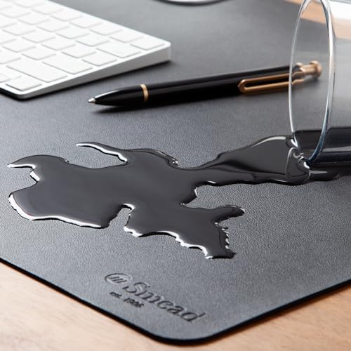 Smead Vegan Leather Desk Pad Mat, Office Desk Mat, Small, Charcoal Gray - Image 5
