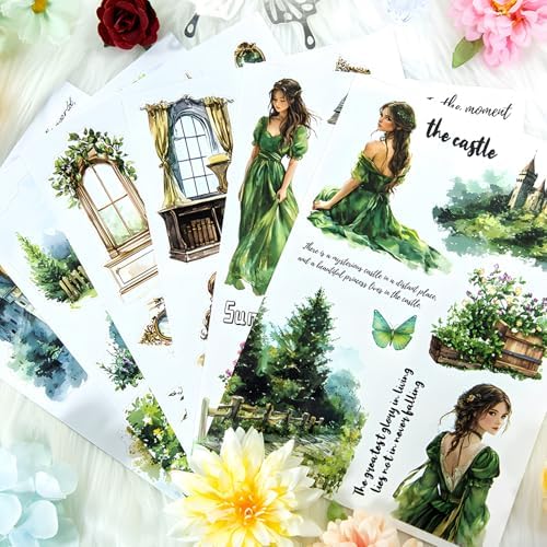 Snycler Forest Wilderness Theme Sticker Scrapbooking Supplies for Junk Journal, 20 Sheets PET Stickers - Vintage Journaling Stickers, Ephemera Sticker Book Pre Cut, Junk Journal Supplies, Planner - Image 4