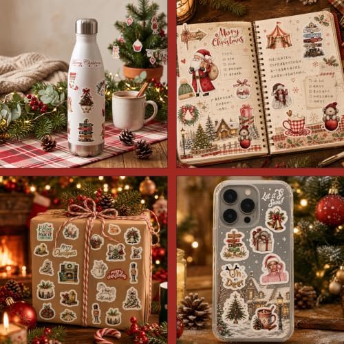 Christmas Sticker Book 32 Sheets Stickers Scrapbooking Journaling Supplies - Image 3