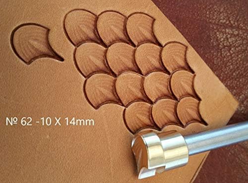 DandS ltd Leather Stamp Tool, Dragon Scale, Professional Steel Craft Tool for Leatherworking, Embossing, Carving & Stamping Leather Projects, Belts, Wallets & DIY Projects Compatible with Mallet #62