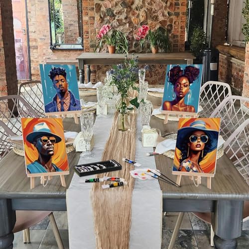 Ctosree 72 Pcs Couple Paint and Sip Kit for Adults Pre Drawn Canvas - Image 2