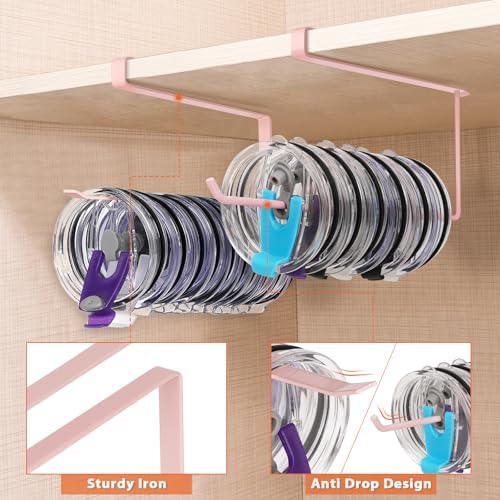 2 Pack Tumbler Lid Organizer, Versatile Storage Holds 20 Lids, Round&Flat - Image 4