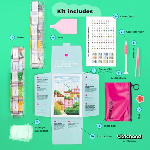Citrichand Small Diamond Art Kits, City Landmarks 12 Pack for Adults - Image 3