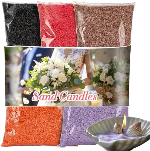 Sukh 15oz Sand Candles with Wicks - Colored Candle Sand Refillable Wax by Sukh
